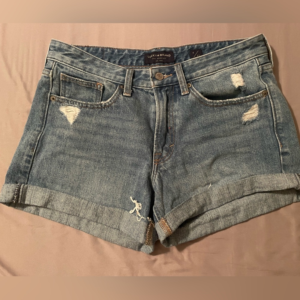 Lucky Brand distressed jean shorts